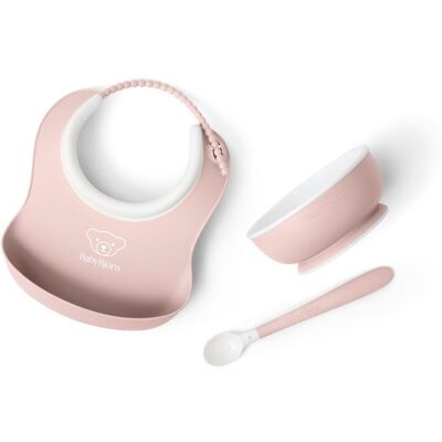 BABYBJÖRN BABYBJORN Babybjorn set na krmení 3 dílný,malý bryndák, miska a lžička, pudrově růžový BABYBJÖRN BABYBJORN Babybjorn set na krmení 3 dílný,malý bryndák, miska a lžička, pudrově růžový