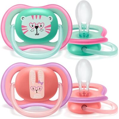 Philips AVENT Šidítko Ultra air 18m+ dívka (tygr) 2ks Philips AVENT Šidítko Ultra air 18m+ dívka (tygr) 2ks