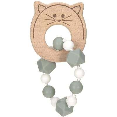 Lässig Teether Bracelet Wood/Silicone - Little Chums cat Lässig Teether Bracelet Wood/Silicone - Little Chums cat