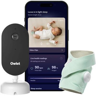 Owlet Dream Duo™ (3. generace) – Chytrá ponožka se zdravotnickou certifikací Owlet Dream Sock™ & kamera Owlet Dream Sight™ - Světle zelená Owlet Dream Duo™ (3. generace) – Chytrá ponožka se zdravotnickou certifikací Owlet Dream Sock™ & kamera Owlet Dream Sight™ - Světle zelená