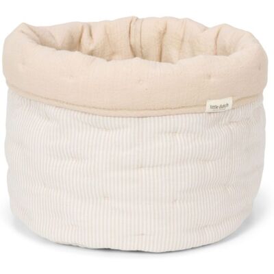 Little Dutch Košík textilní oboustranný velký Pure Soft Beige Stripe Little Dutch Košík textilní oboustranný velký Pure Soft Beige Stripe