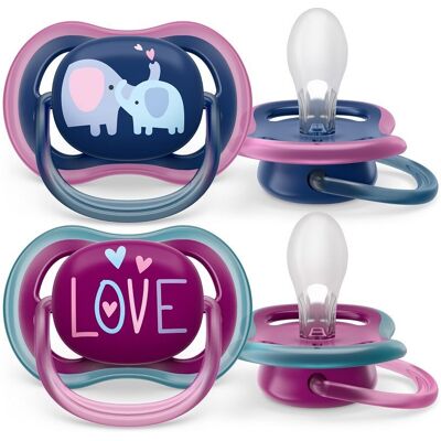 Philips AVENT Šidítko Ultra air 18m+ (slon) 2ks - dívka Philips AVENT Šidítko Ultra air 18m+ (slon) 2ks - dívka