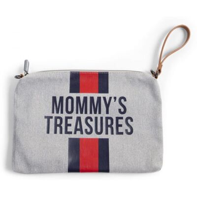 Childhome Pouzdro na zip s poutkem Grey Stripes Red/Blue Childhome Pouzdro na zip s poutkem Grey Stripes Red/Blue