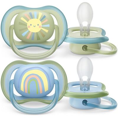 Philips AVENT Šidítko Ultra air Obrázek 0-6m, 2ks - chlapec (duha) Philips AVENT Šidítko Ultra air Obrázek 0-6m, 2ks - chlapec (duha)