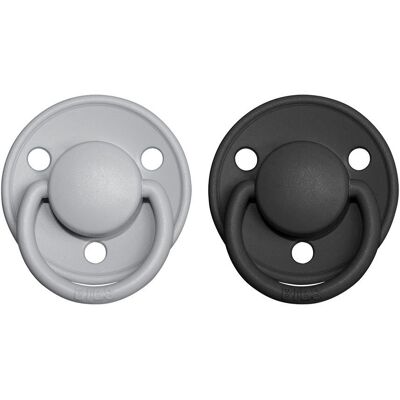 BIBS De Lux dudlíky z přírodního kaučuku 2ks vel.2 - Cloud / Black BIBS De Lux dudlíky z přírodního kaučuku 2ks vel.2 - Cloud / Black