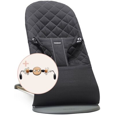 BABYBJÖRN BABYBJORN Lehátko Babybjorn Bouncer Bliss Black cotton s hračkou Googly Eyes Black/White BABYBJÖRN BABYBJORN Lehátko Babybjorn Bouncer Bliss Black cotton s hračkou Googly Eyes Black/White