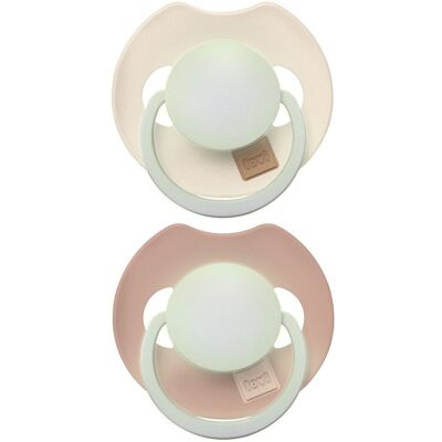 LOVI Dudlík svítící silikonový dynamický PRIME 6-18m 2ks Ivory/Blush LOVI Dudlík svítící silikonový dynamický PRIME 6-18m 2ks Ivory/Blush