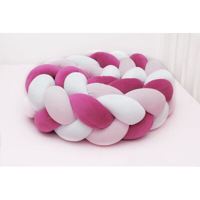 Scamp Mantinel do postýlky cop (Bílá-růžová-pink) - 180 cm Scamp Mantinel do postýlky cop (Bílá-růžová-pink) - 180 cm