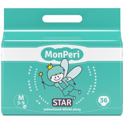 MonPeri STAR M 5-9kg (36ks) hypoalergenní jednorázové dětské pleny vel.3 MonPeri STAR M 5-9kg (36ks) hypoalergenní jednorázové dětské pleny vel.3