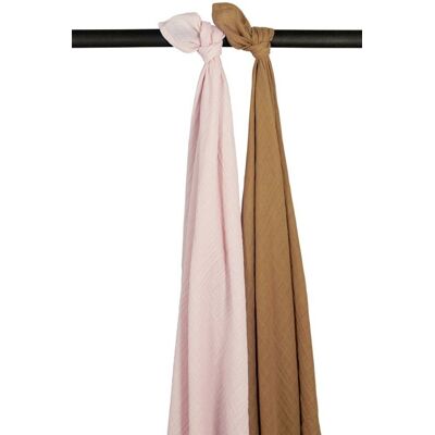 Meyco Mušelínové pleny 2-balení Soft pink/toffee Meyco Mušelínové pleny 2-balení Soft pink/toffee