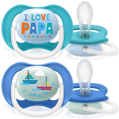 Philips AVENT Šidítko Ultra air Text 6-18m chlapec 2ks Philips AVENT Šidítko Ultra air Text 6-18m chlapec 2ks
