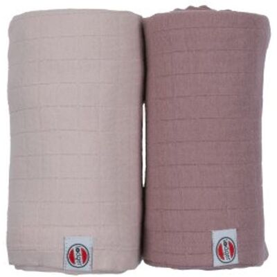 LODGER Swaddler Solid 2balení 110 x 110 cm Powder/Rose LODGER Swaddler Solid 2balení 110 x 110 cm Powder/Rose