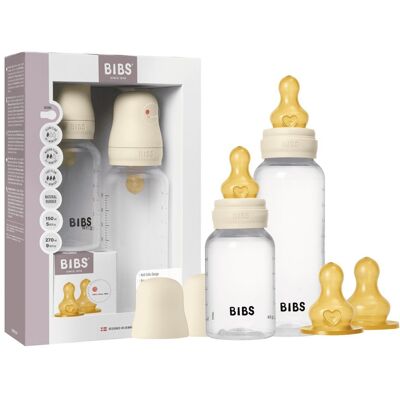 ||BIBS BIBS set antikolikových kojeneckých lahví s kaučukovým dudlíkem - Ivory ||BIBS BIBS set antikolikových kojeneckých lahví s kaučukovým dudlíkem - Ivory