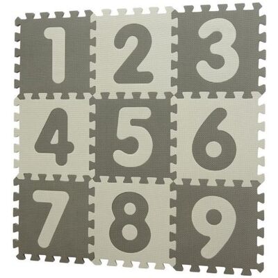 Baby Dan BabyDan hrací podložka puzzle Grey s čísly 90x90 cm Baby Dan BabyDan hrací podložka puzzle Grey s čísly 90x90 cm