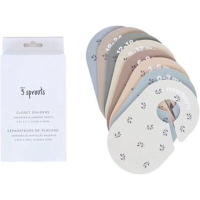 3 SPROUTS Oddělovač ramínek dle věku 8 ks Blueberry 3 SPROUTS Oddělovač ramínek dle věku 8 ks Blueberry