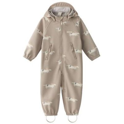 LEOKID Softshellová kombinéza Lilo Beige Woof vel. 110 LEOKID Softshellová kombinéza Lilo Beige Woof vel. 110