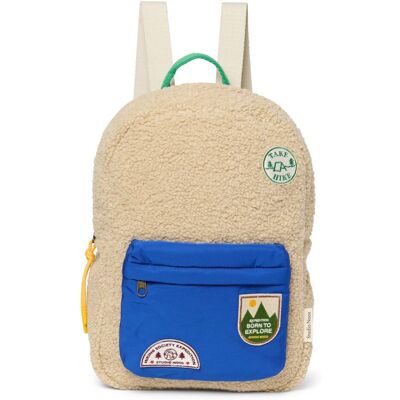 Studio Noos Teddy Midi BACKPACK batůžek s přední kapsou Ecru Cobalt Studio Noos Teddy Midi BACKPACK batůžek s přední kapsou Ecru Cobalt