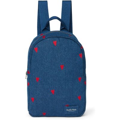 STUDIO NOOS - Denim Mini BACKPACK - batůžek Dark Blue Red Hearts STUDIO NOOS - Denim Mini BACKPACK - batůžek Dark Blue Red Hearts