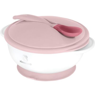 KikkaBoo Miska s přísavkou, víčkem a lžičkou s tepelným senzorem Pink KikkaBoo Miska s přísavkou, víčkem a lžičkou s tepelným senzorem Pink