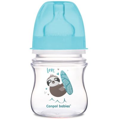Canpol babies Láhev se širokým hrdlem EXOTIC ANIMALS 120ml - modrá Canpol babies Láhev se širokým hrdlem EXOTIC ANIMALS 120ml - modrá
