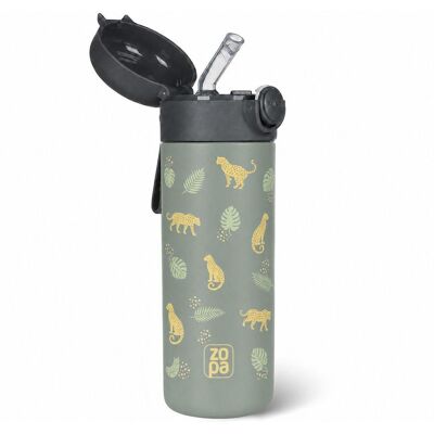 ZOPA Termoska na tekutiny s brčkem a silikonovým držákem 350 ml - Wild Gepard ZOPA Termoska na tekutiny s brčkem a silikonovým držákem 350 ml - Wild Gepard