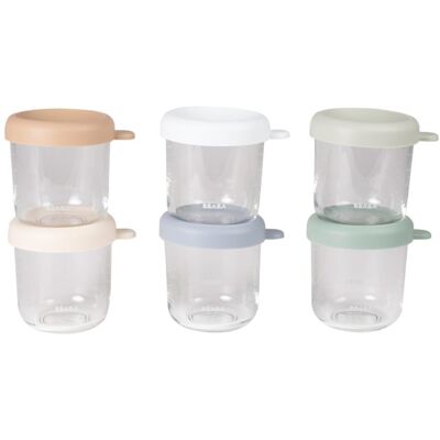 Beaba Kelímky na jídlo skleněné 6x 250 ml Natural Beaba Kelímky na jídlo skleněné 6x 250 ml Natural