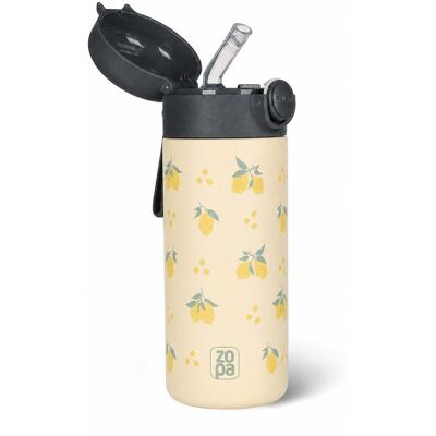 ZOPA Termoska na tekutiny s brčkem a silikonovým držákem 350 ml - Limoncello ZOPA Termoska na tekutiny s brčkem a silikonovým držákem 350 ml - Limoncello