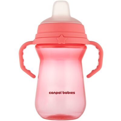 Canpol babies Hrneček se silikonovým pítkem FirstCup 250ml růžový Canpol babies Hrneček se silikonovým pítkem FirstCup 250ml růžový