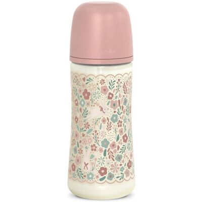Suavinéx Suavinex Kojenecká láhev WONDERLAND NEW 360ml FYZIOL PRŮTOK L - růžový květ Suavinéx Suavinex Kojenecká láhev WONDERLAND NEW 360ml FYZIOL PRŮTOK L - růžový květ