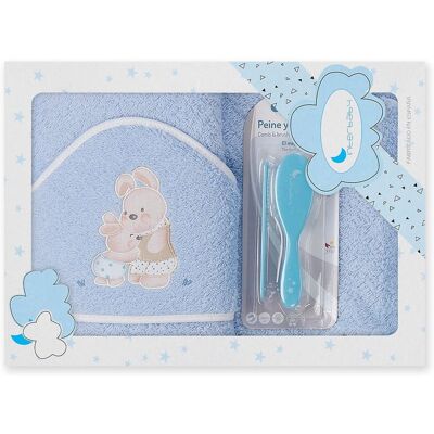 Interbaby OSUŠKA froté KRÁLÍČCI + hřeben modrá Interbaby OSUŠKA froté KRÁLÍČCI + hřeben modrá