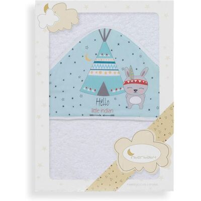 INTERBABY Osuška froté TEEPEE - bílá a zelená - Dětská osuška INTERBABY Osuška froté TEEPEE - bílá a zelená - Dětská osuška