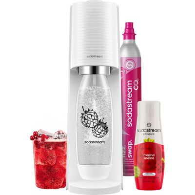 SodaStream TERRA White Malina Zero Megapack TERRA White Malina Zero 1× Výrobník perlivé vody TERRA bílý, 1× Bombička s CO2 SodaStream TERRA White Malina Zero Megapack TERRA White Malina Zero 1× Výrobník perlivé vody TERRA bílý, 1× Bombička s CO2
