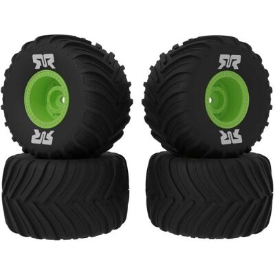 Arrma kolo s pneu dBoots Chevron MT, disk zelený (4): GROM Arrma kolo s pneu dBoots Chevron MT, disk zelený (4): GROM