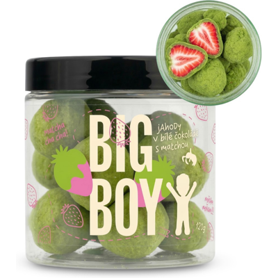 Big Boy Jahody v matcha a bílé čokoládě 120 g Big Boy Jahody v matcha a bílé čokoládě 120 g