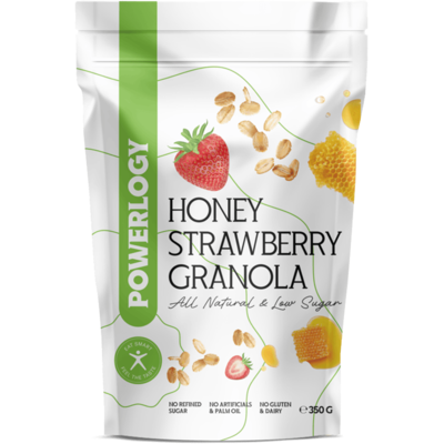 Powerlogy Granola 350 g Med a jahoda Powerlogy Granola 350 g Med a jahoda