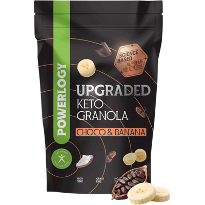 Powerlogy Upgraded Keto Granola 350 g Čokoláda a banán Powerlogy Upgraded Keto Granola 350 g Čokoláda a banán