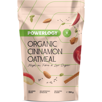 Powerlogy Organic Oatmeal 350 g Skořice Powerlogy Organic Oatmeal 350 g Skořice