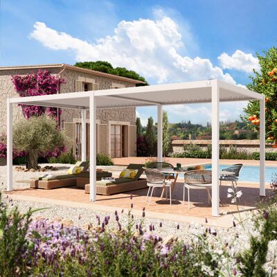 PRIMEYARD Pergola Premium 3x6 m, lamelová střecha, bílá - (400111) PRIMEYARD Pergola Premium 3x6 m, lamelová střecha, bílá - (400111)