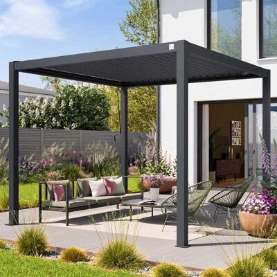 PRIMEYARD 3x3m Pergoly Premium, lamelová střecha, antracitová - (400122) PRIMEYARD 3x3m Pergoly Premium, lamelová střecha, antracitová - (400122)