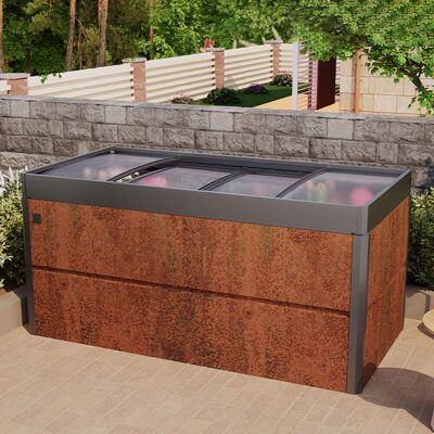 PRIMEYARD Vyvýšený záhon 200 x 100 x 77 cm, ocel Corten, rezavý vzhled, vč. Pařeniště - (GFPV00785) PRIMEYARD Vyvýšený záhon 200 x 100 x 77 cm, ocel Corten, rezavý vzhled, vč. Pařeniště - (GFPV00785)