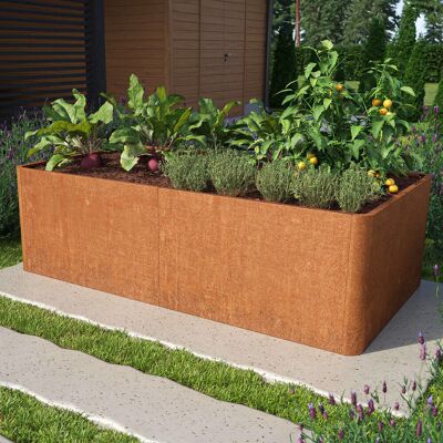 PRIMEYARD Vyvýšený záhon 200 x 107 x 60 cm, ocel Corten, rezavý vzhled, vč. děrovaného dna - (GFPV00821) PRIMEYARD Vyvýšený záhon 200 x 107 x 60 cm, ocel Corten, rezavý vzhled, vč. děrovaného dna - (GFPV00821)