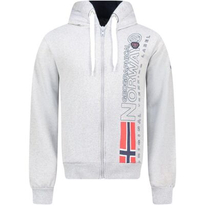 Geographical Norway Fogora DB 100 M WZ3066H/GN-Síťovaná šedá mikina s Geographical Norway Fogora DB 100 M WZ3066H/GN-Síťovaná šedá mikina s