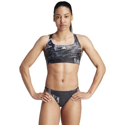 Dámské dvoudílné plavky IB7697 Černá s šedou - Adidas černá s šedou 34 Dámské dvoudílné plavky IB7697 Černá s šedou - Adidas černá s šedou 34