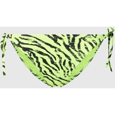 Dámské plavkové kalhotky KW0KW02336 OIC neonově žluté s potiskem - Calvin Klein S Dámské plavkové kalhotky KW0KW02336 OIC neonově žluté s potiskem - Calvin Klein S