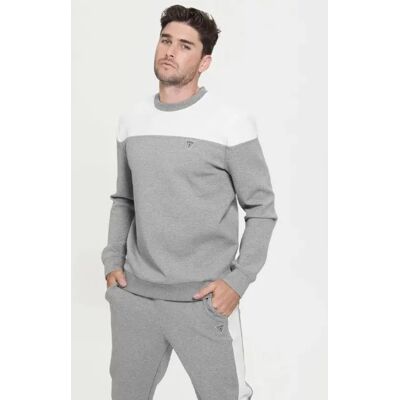 Pánská mikina Z2BQ01KBCK2 CGYH šedá/ecru - Guess šedá-ecru M Pánská mikina Z2BQ01KBCK2 CGYH šedá/ecru - Guess šedá-ecru M