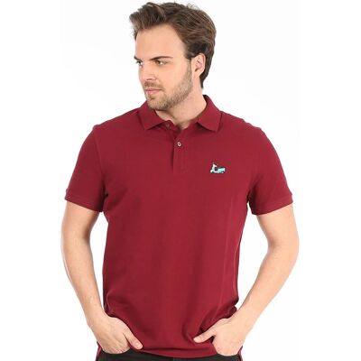 Pánské polo tričko JFTPOLO10 vínová - John Frank vínová XXL Pánské polo tričko JFTPOLO10 vínová - John Frank vínová XXL