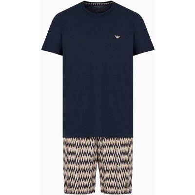 Giorgio Armani Pánské pyžamo 112101 4R583 18855 hnědé se vzorem - Emporio Armani M Giorgio Armani Pánské pyžamo 112101 4R583 18855 hnědé se vzorem - Emporio Armani M