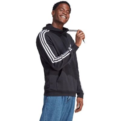 Pánská mikina 3-Stripes Hoodie M IB4028 Černá vzor - Adidas černá s bílou L Pánská mikina 3-Stripes Hoodie M IB4028 Černá vzor - Adidas černá s bílou L