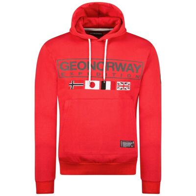 Geographical Norway Great DB 317 M WY8613H/GN-Red Mikina s kapucí XL Geographical Norway Great DB 317 M WY8613H/GN-Red Mikina s kapucí XL