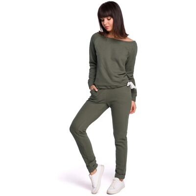 Dámské teplákové kalhoty B107 - BEwear olivovo zelená S-36 Dámské teplákové kalhoty B107 - BEwear olivovo zelená S-36